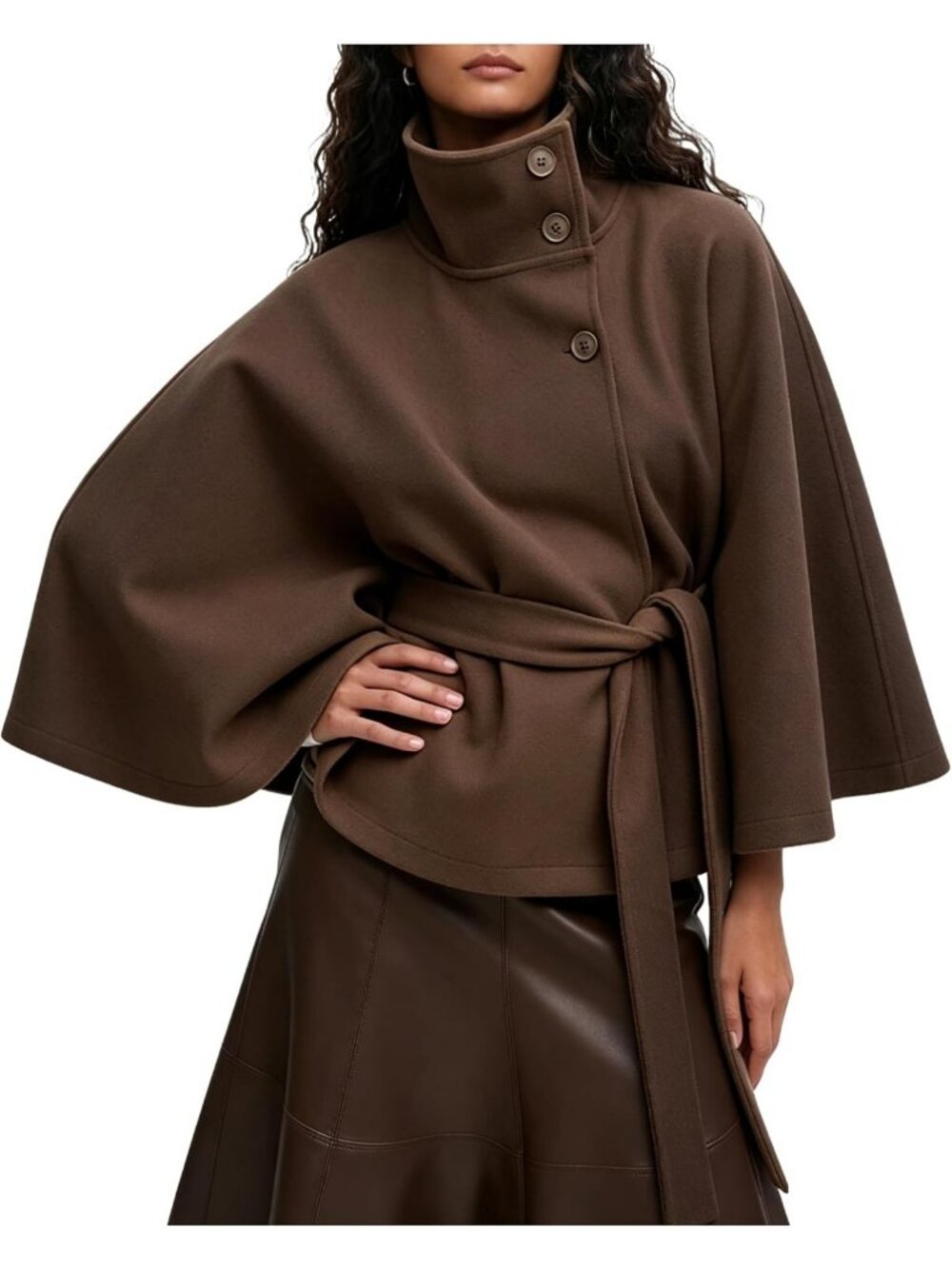 Cozy Women's Batwing Sleeve Poncho Cape Jacket - Stylish Winter Outerwear